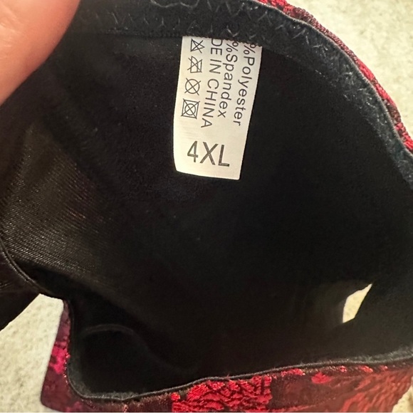 Red Black Lace Corset Bustier Top Gothic Lingerie Plus Size 4XL - Picture 10 of 10